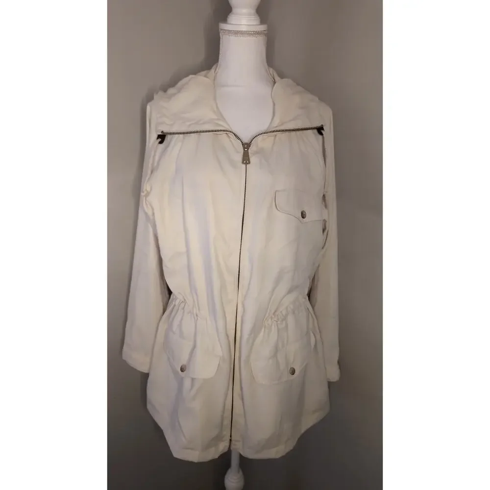 Ralph Lauren White Hooded Utility Jacket Small Anorak
